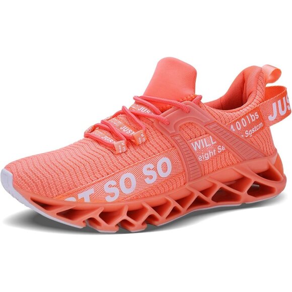 Women's Orange Pink Running Walking Tennis Blade Athletic Sneakers Shoes - Picture 4 of 7